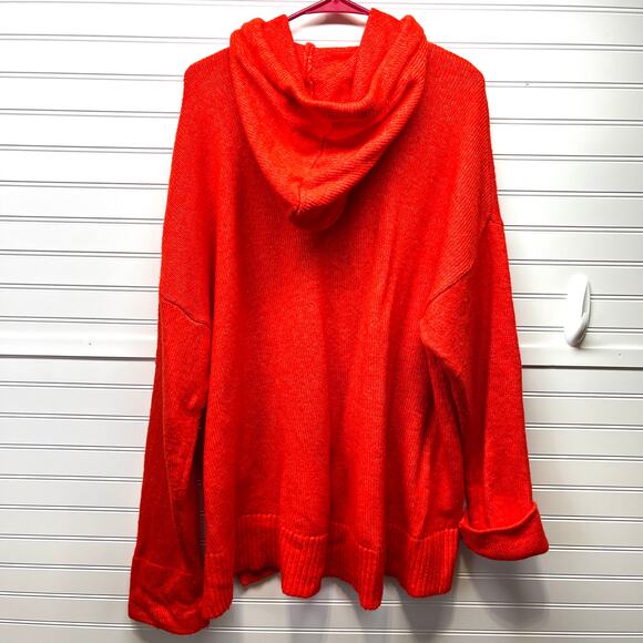 H&M LOGG Label of Graded Goods Orange Hooded Oversized Wool Blend Sweater Size M - Picture 2 of 12